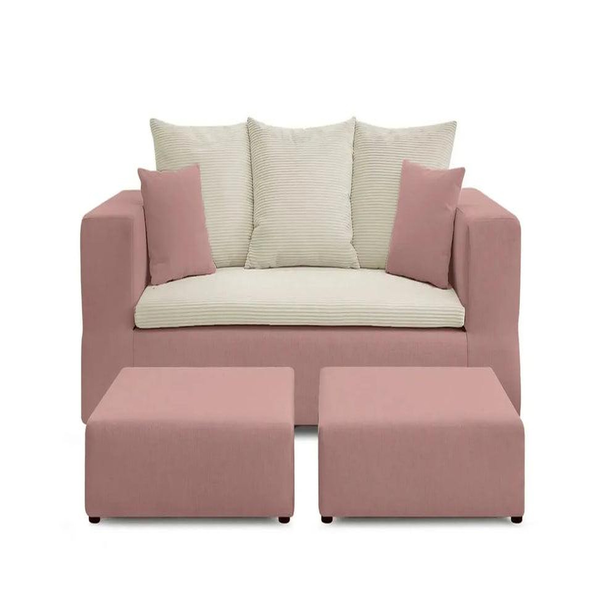 CASANOVA PARIS Ambre - canapé droit convertible bi matière avec deux poufs. Coloris disponibles : Jaune, Gris, Bleu, Orange, Rose, Beige, Vert