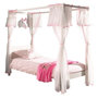 Voir la diapositive 2 : Paris Prix Lit Enfant à Baldaquin & Voile  Pino  90x200cm Blanc & Rose
