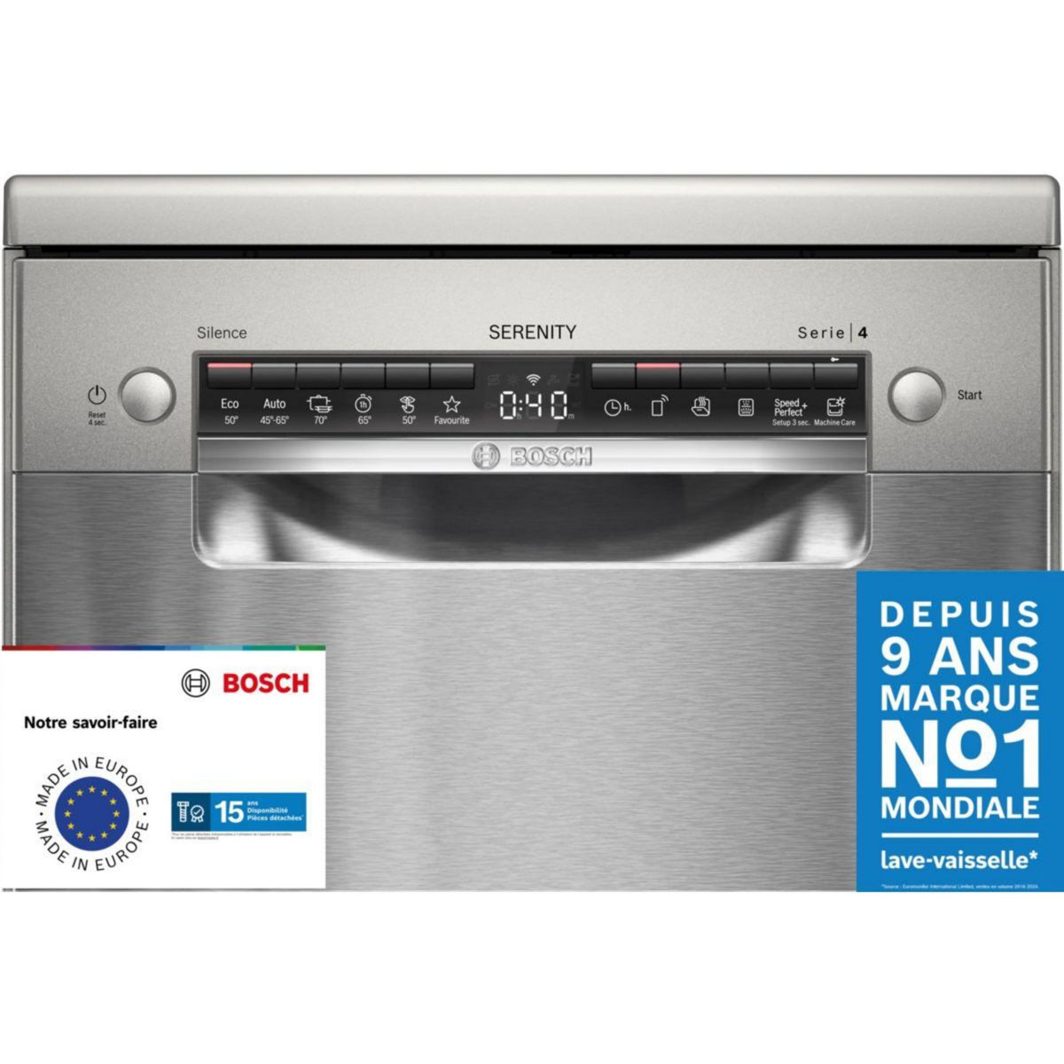 BOSCH Lave vaisselle 45 cm SPS4EMI34E Série 4 Serenity Efficient Dry