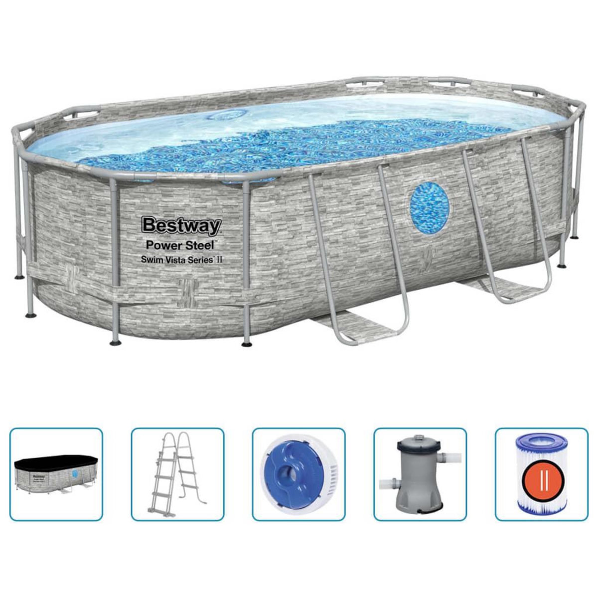BESTWAY Bestway Ensemble de piscine Power Steel 427x250x100 cm
