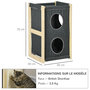 Voir la diapositive 3 : PAWHUT Maison grattoir pour chat - niche chat panier chat - 2 coussins housses amovibles, 2 niv. - bois de pin polyester gris