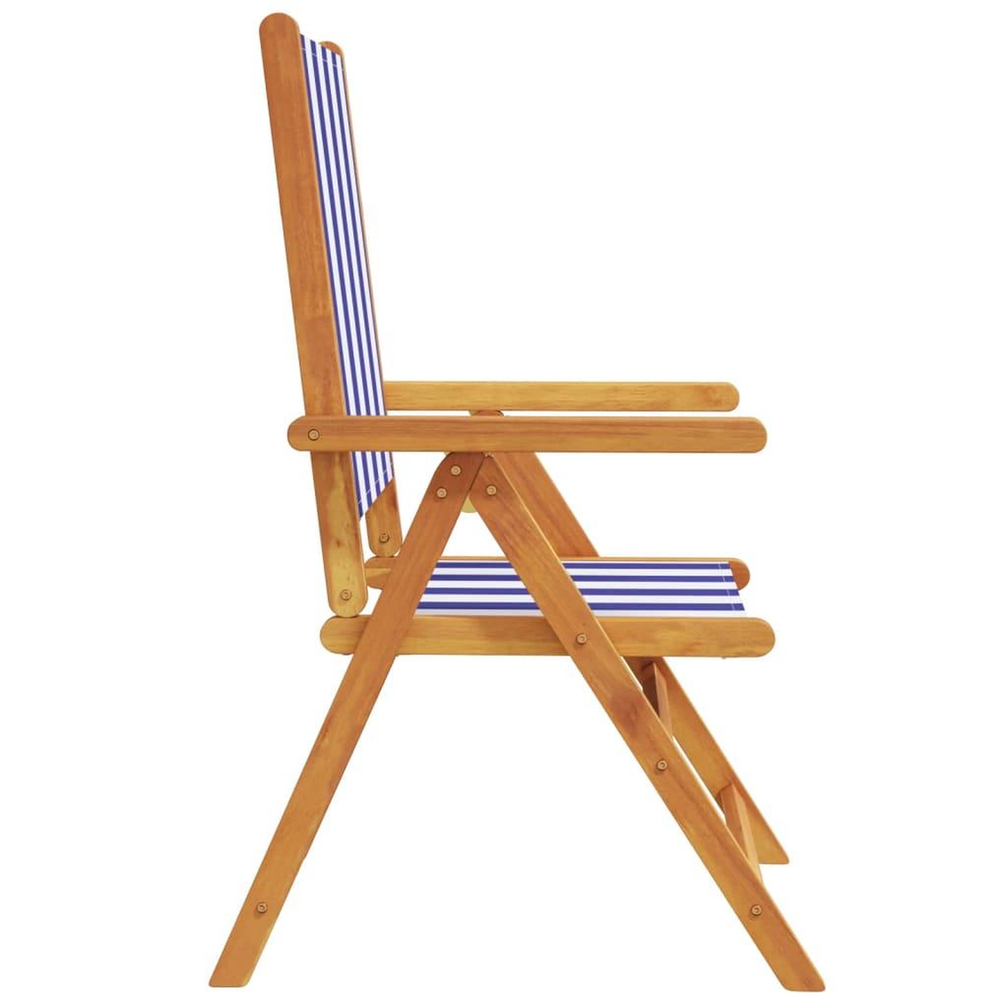 Voir la diapositive 5 : VIDAXL Chaises inclinables de jardin lot de 8 tissu et bois massif