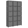 VIDAXL Etagere a 15 cubes avec boîtes Gris 103x30x175,5 cm Tissu