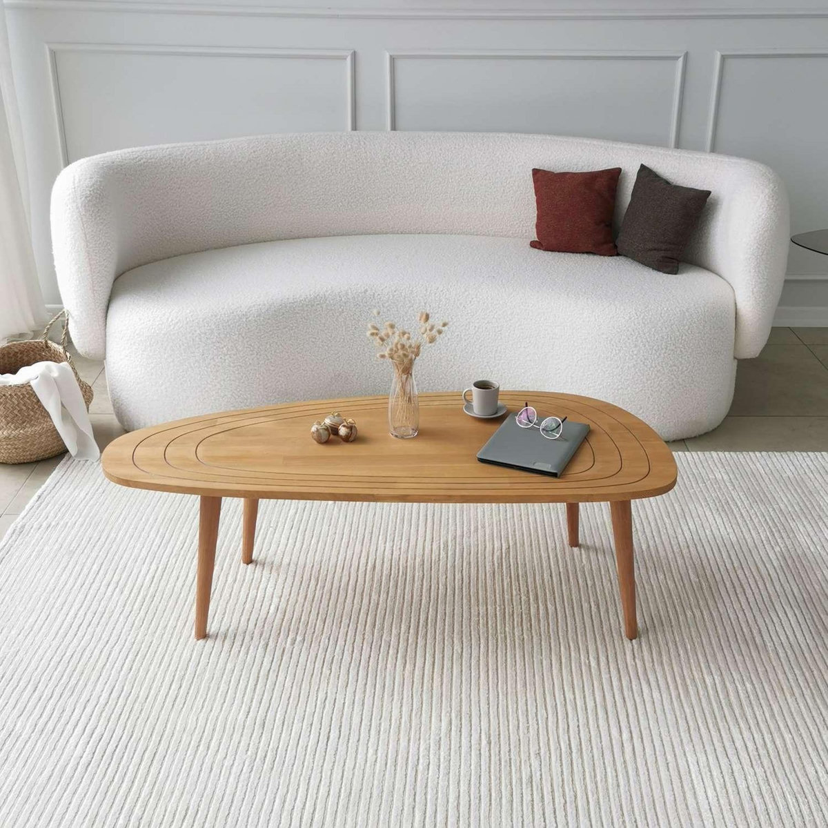 TOILINUX Table basse Théodore en bois massif