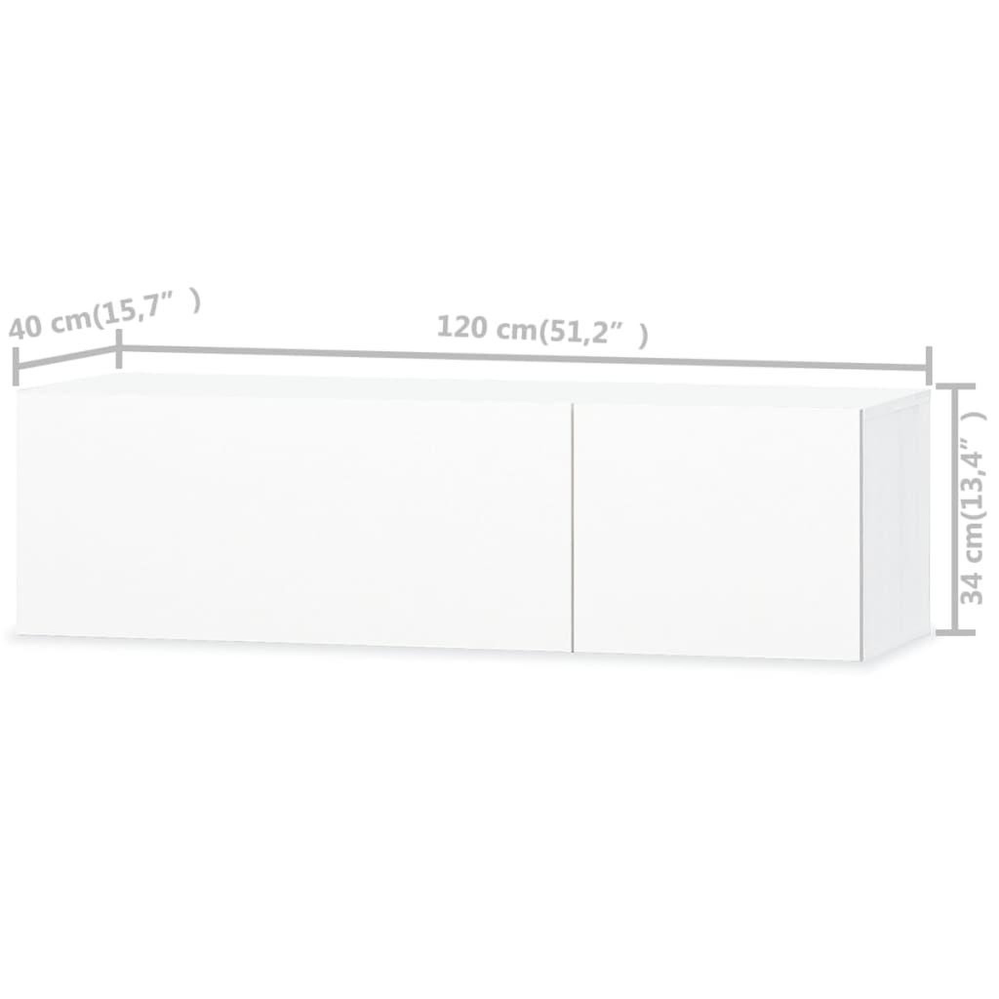 Voir la diapositive 5 : VIDAXL Meuble TV bois d'ingenierie 120x40x34 cm blanc brillant