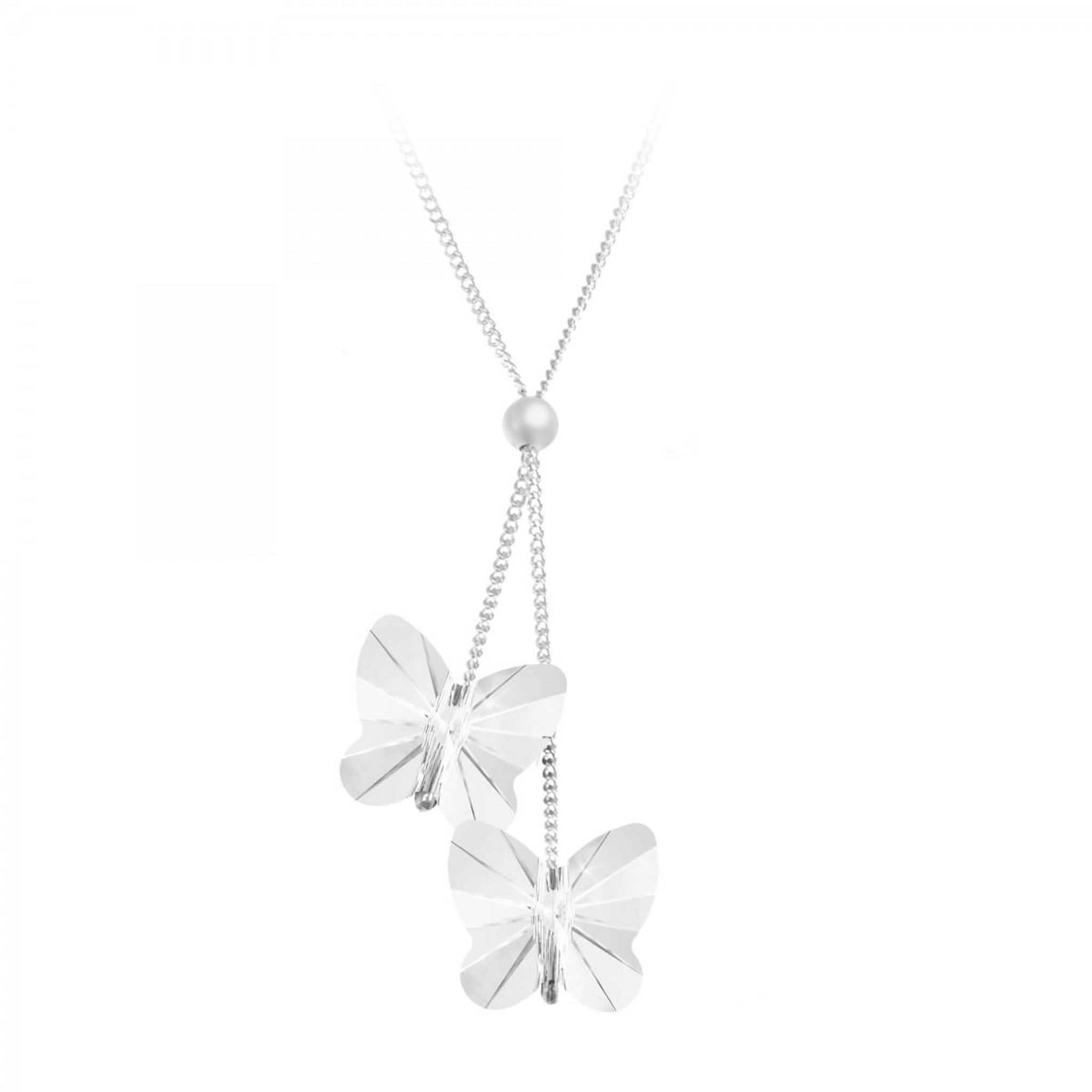 SC CRYSTAL Collier mode papillons SC Crystal orné de Cristaux scintillants