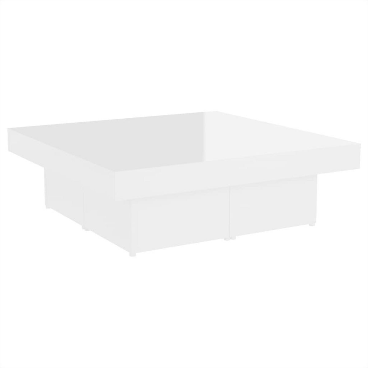 VIDAXL Table basse blanc brillant 90x90x28 cm bois d'ingenierie