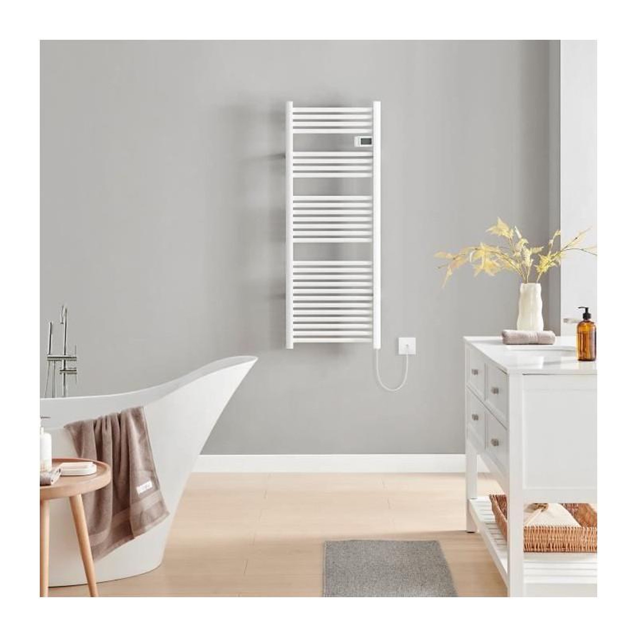 Voir la diapositive 2 : OCEANIC Radiateur seche-serviettes OCEANIC sans soufflerie - 700W - Blanc mat - NF