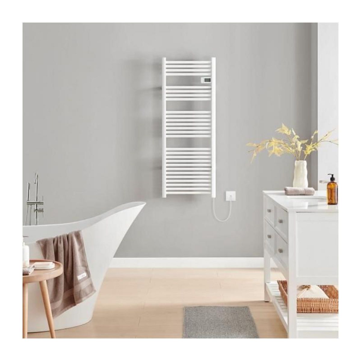 OCEANIC Radiateur seche-serviettes OCEANIC sans soufflerie - 700W - Blanc mat - NF