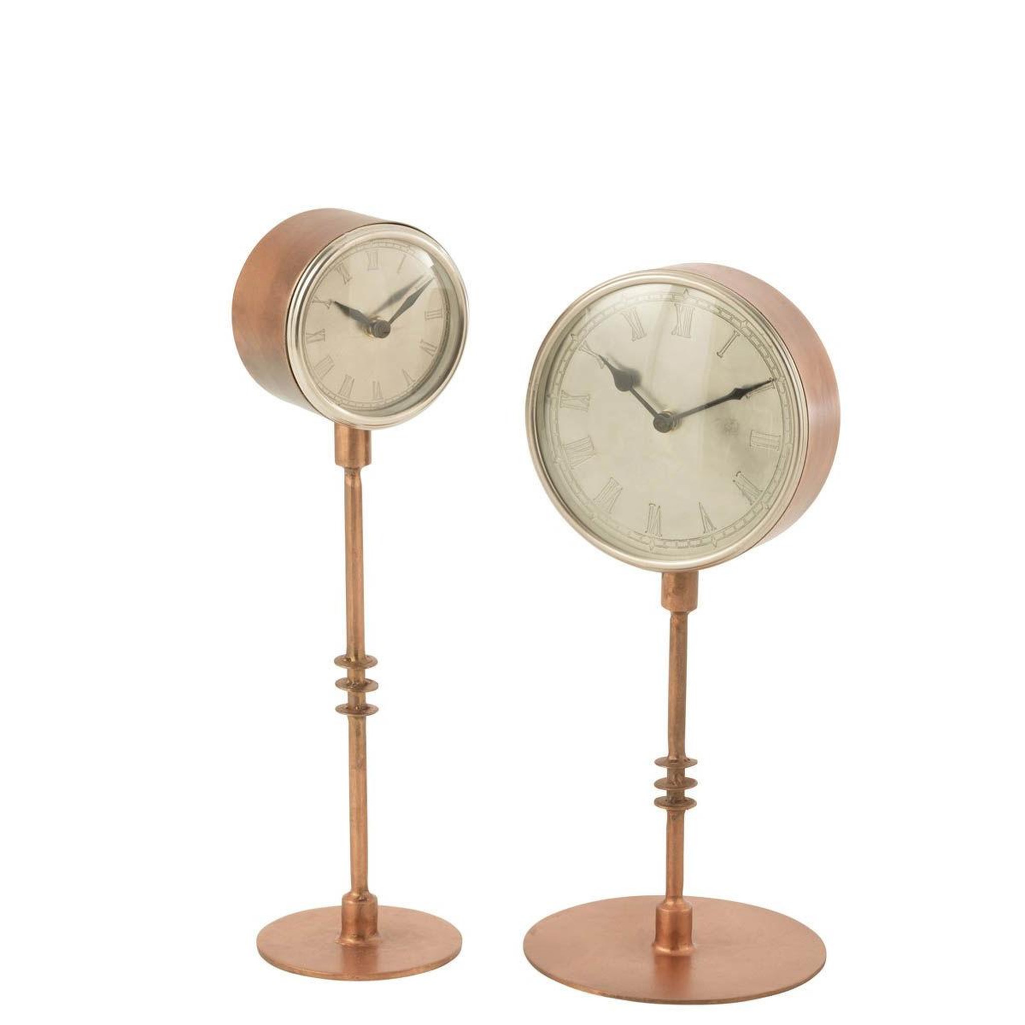Voir la diapositive 2 : J-LINE Horloge sur Pied en Métal  Antique  38cm Cuivre