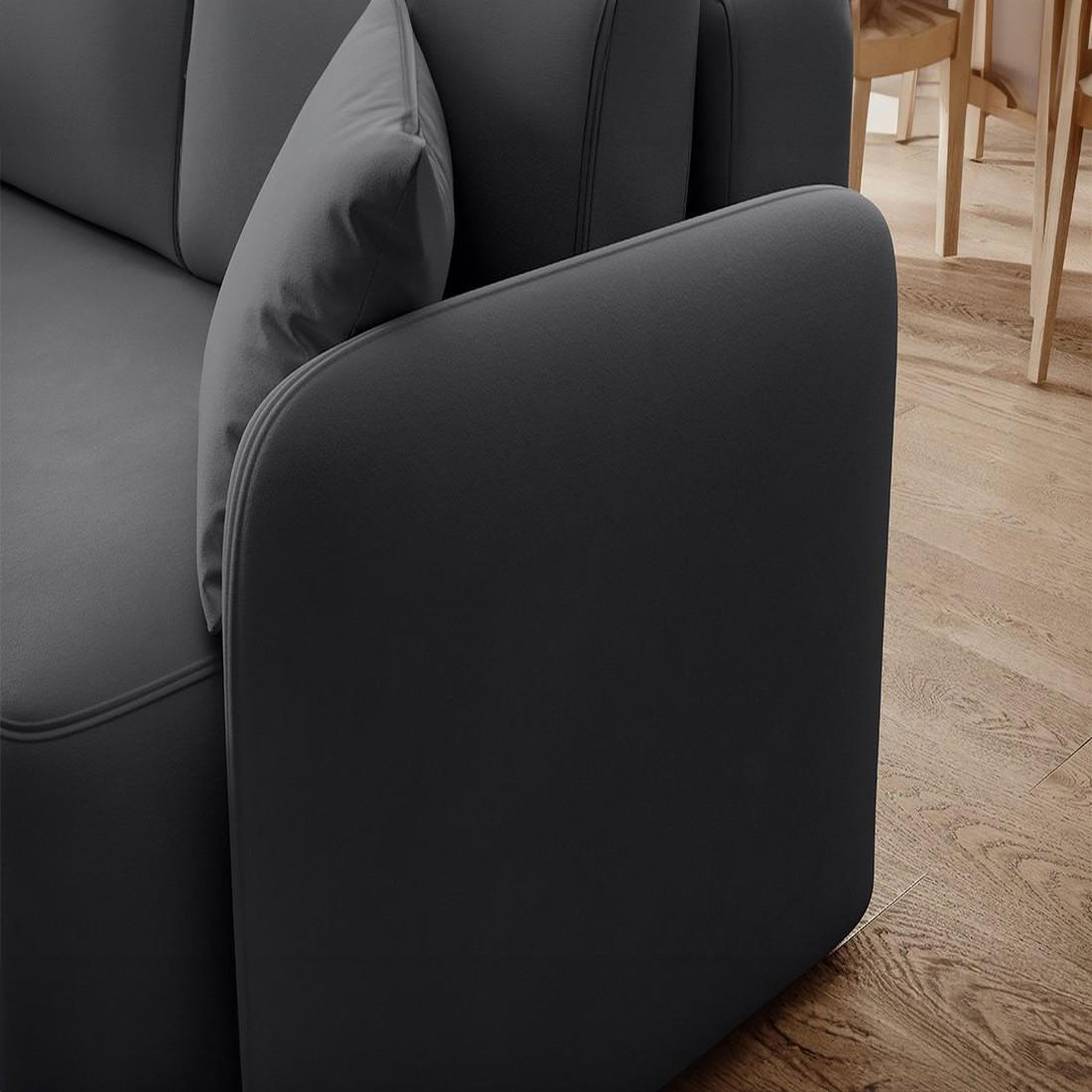 Voir la diapositive 6 : BEST MOBILIER Suzie - canapé d'angle gauche 4 places convertible avec coffre en velours