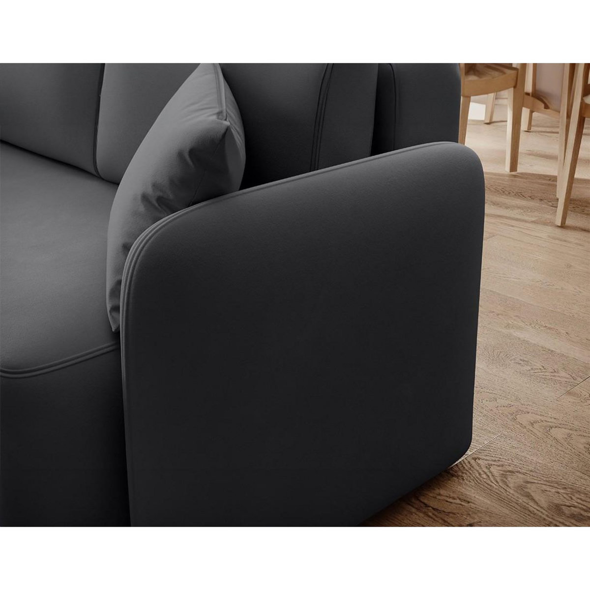 BEST MOBILIER Suzie - canapé d'angle gauche 4 places convertible avec coffre en velours