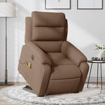 VIDAXL Fauteuil inclinable de massage electrique Marron Tissu