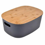 Paris Prix Boîte de Rangement  Bambou  6L Anthracite