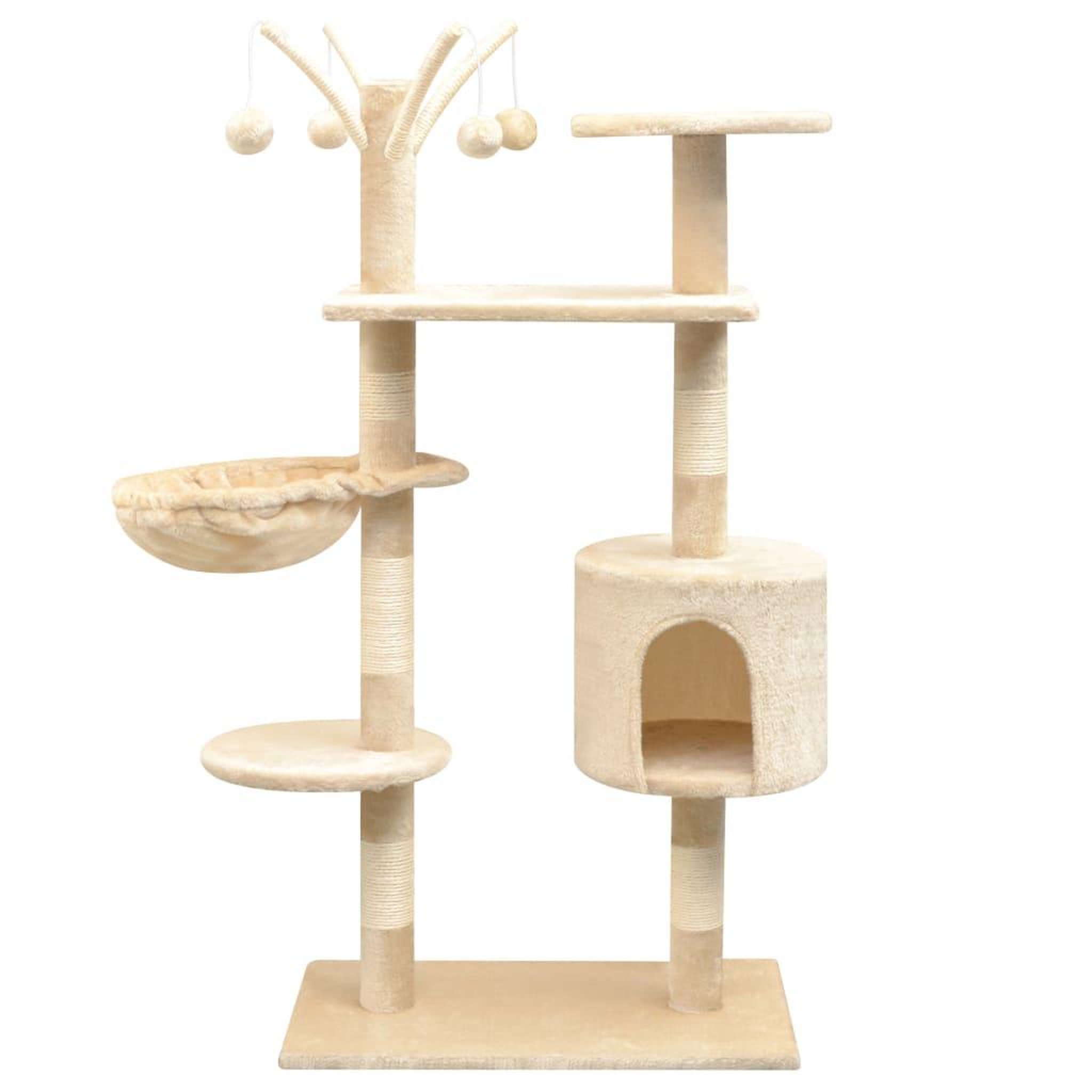 Voir la diapositive 1 : VIDAXL Arbre a chat avec griffoirs en sisal 125 cm Beige