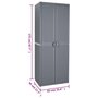 Voir la diapositive 6 : VIDAXL Armoire de rangement de jardin gris 65x45x172 cm PP rotin