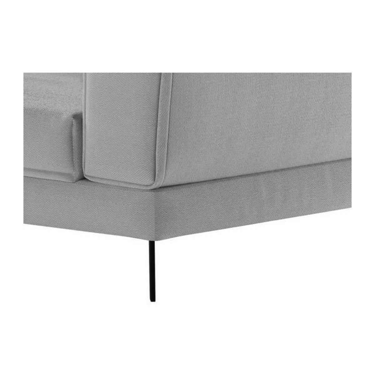 LOUNGITUDE Canapé d'angle gauche convertible IMPERIAL 5 places - Tissu gris clair - 2 coffres de rangement - L304 x P212 x H86 cm
