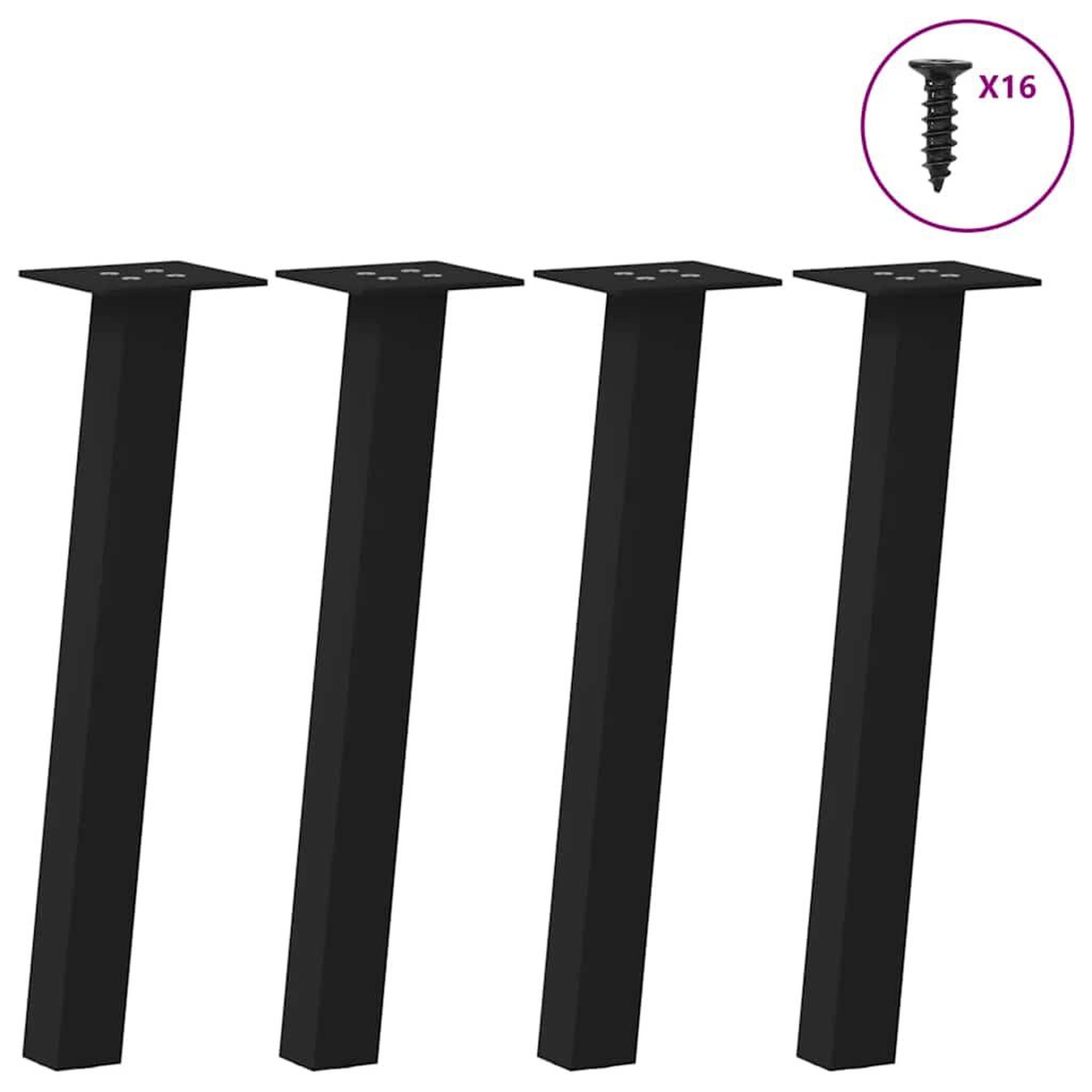VIDAXL Pieds de table basse 4 pcs noir 30 cm acier