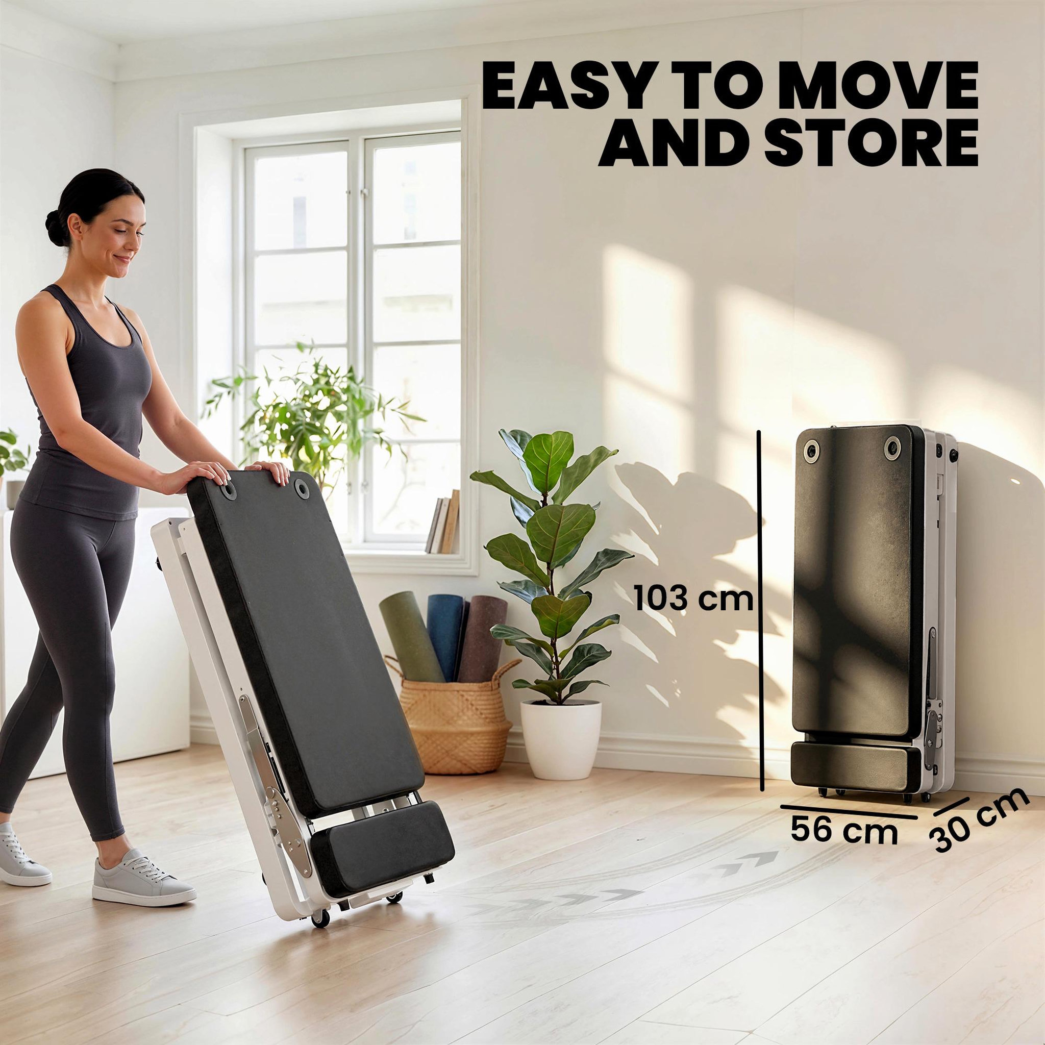 Voir la diapositive 4 : HOMCOM Machine reformer pilates pliable système hybride 4 ressorts acier blanc
