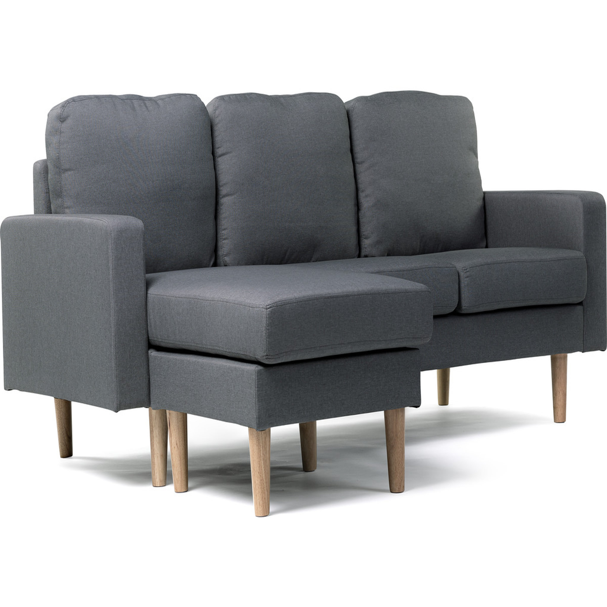 Voir la diapositive 1 : Habitat et Jardin Canapé d'angle réversible en tissu  Gabby  - 3 places - Gris