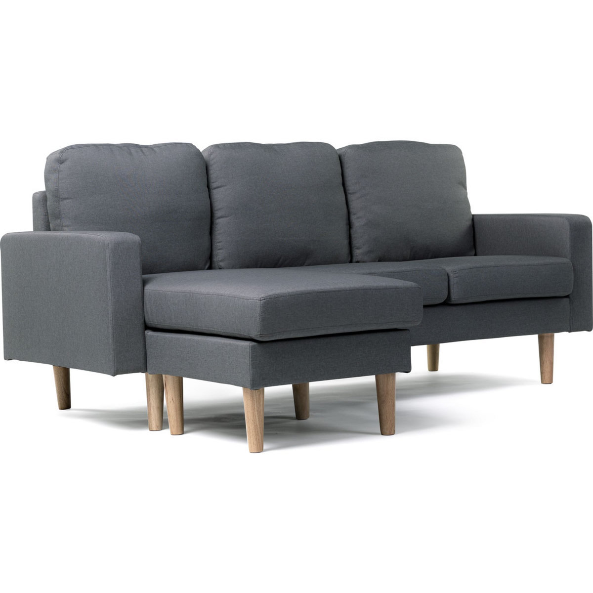 Habitat et Jardin Canapé d'angle réversible en tissu  Gabby  - 3 places - Gris