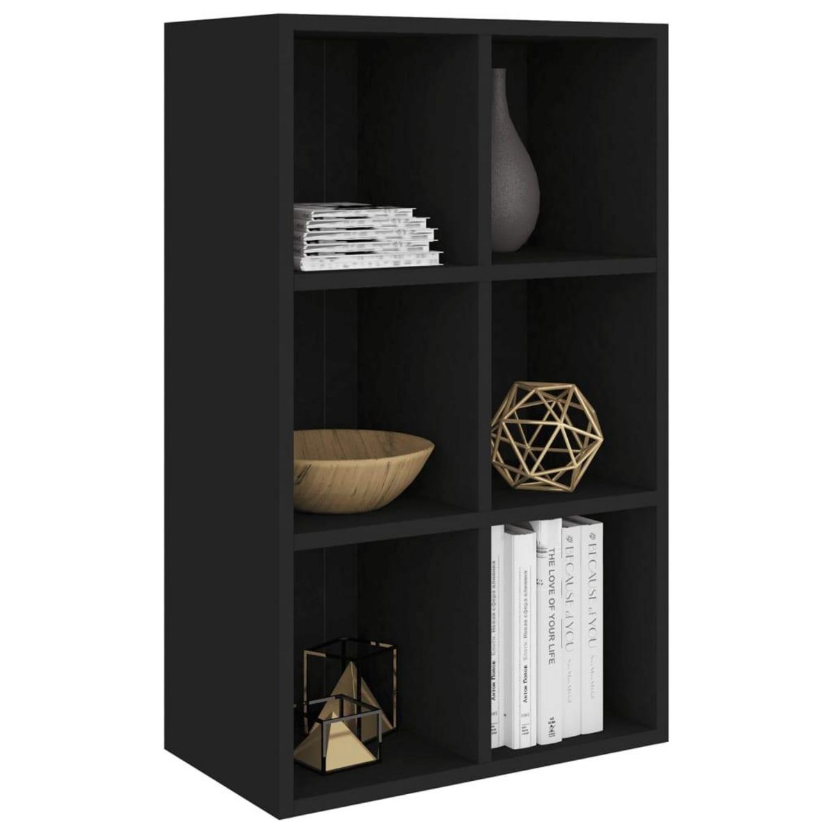 VIDAXL Bibliotheque/Buffet noir 66x30x98 cm bois d'ingenierie