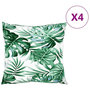Voir la diapositive 2 : VIDAXL Coussins de canape lot de 4 motif de feuilles 40x40 cm tissu