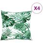 Voir la diapositive 2 : VIDAXL Coussins de canape lot de 4 motif de feuilles 40x40 cm tissu