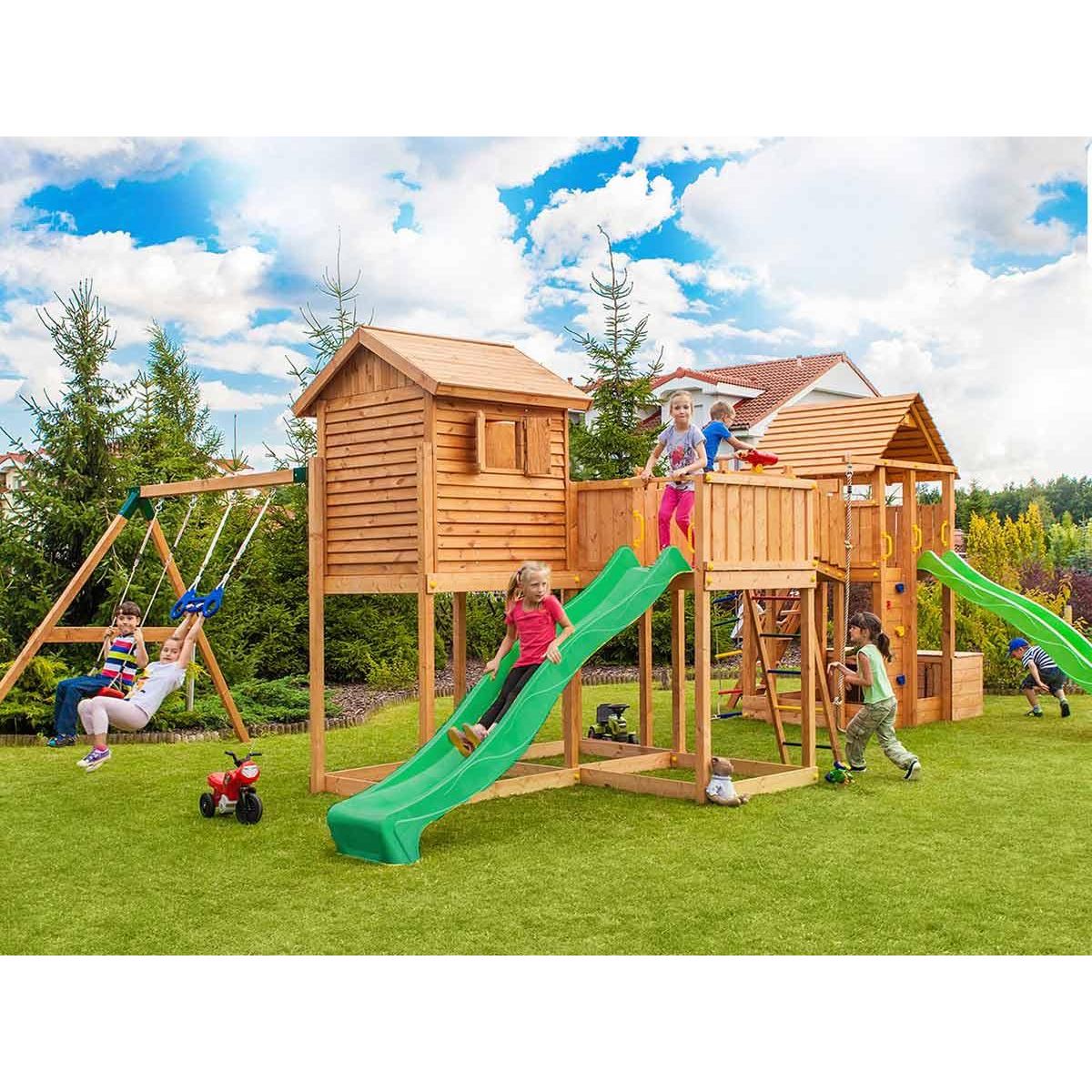 Fungoo Aire de jeux Maxi Play Box - Toboggan Vert - Fungoo