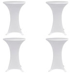 VIDAXL Housses elastiques de table Ø 70 cm Blanc 4 pcs