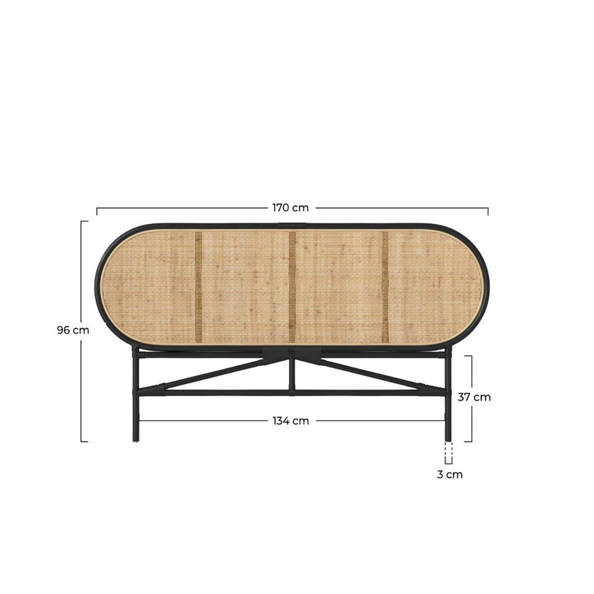 Rendez vous déco Tête de lit en rotin naturel 140 cm - Navahino