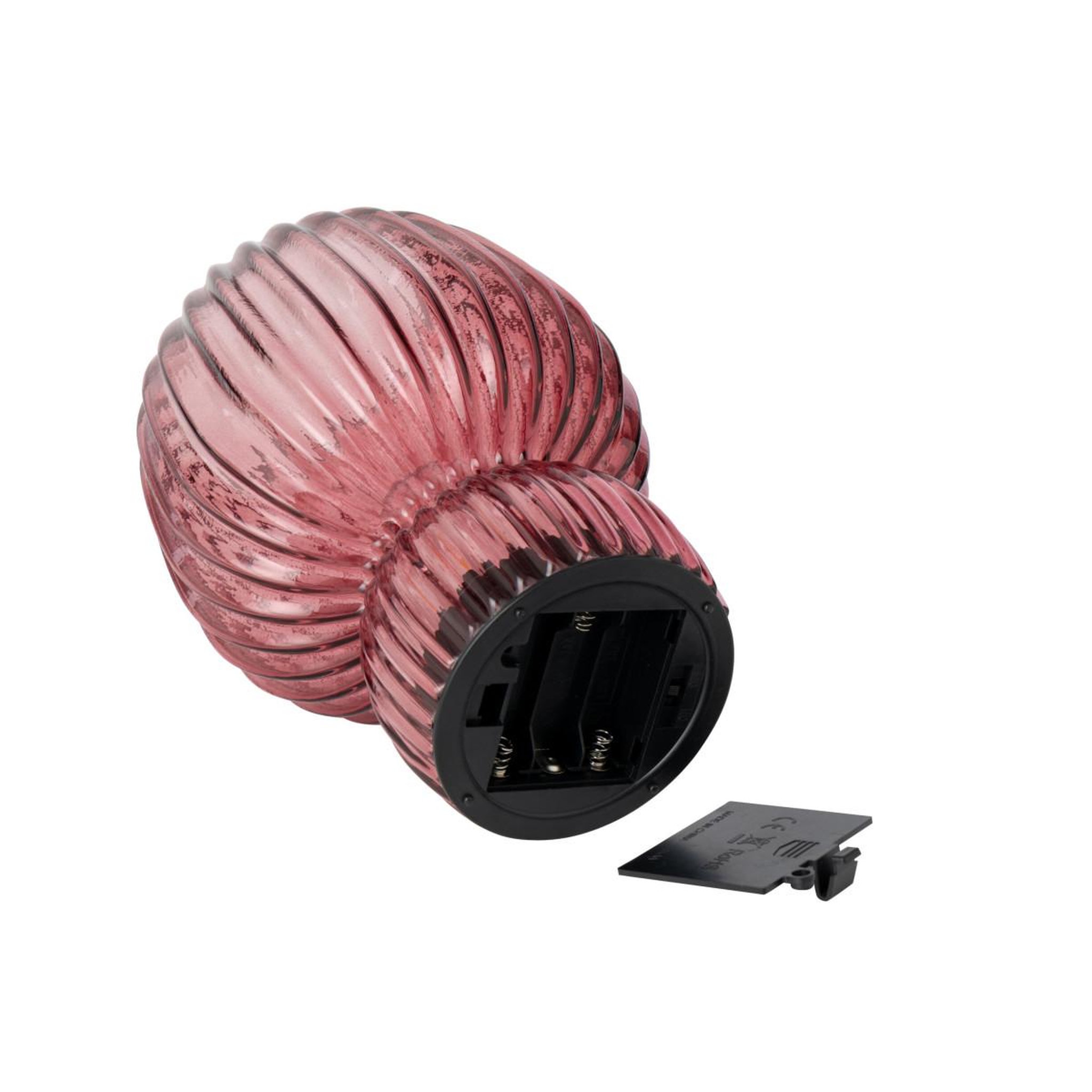 Voir la diapositive 3 : J-LINE Lampe à poser sans fil en verre  aura  21cm bordeaux