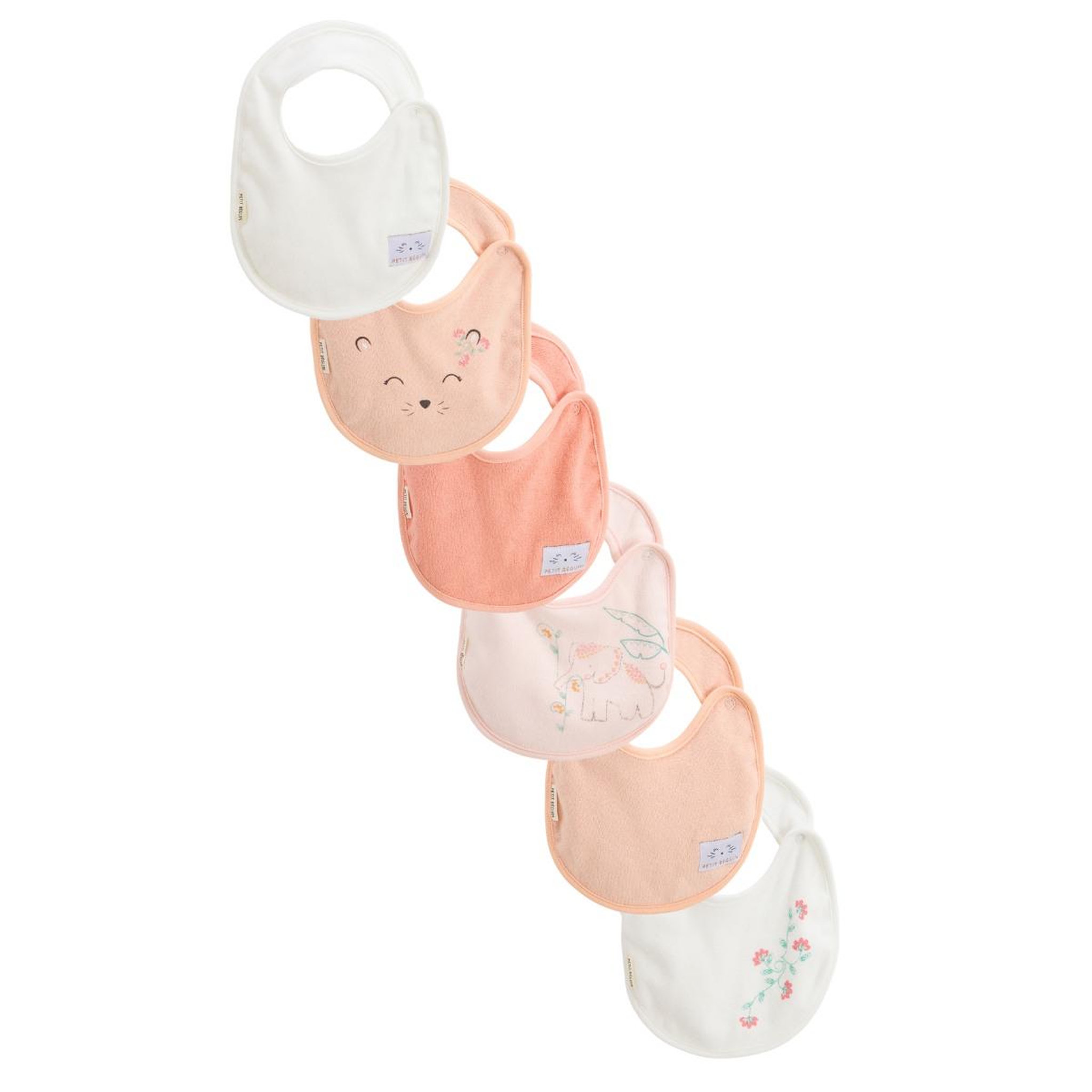 Voir la diapositive 1 : Petit Béguin Lot de 6 bavoirs bébé badian