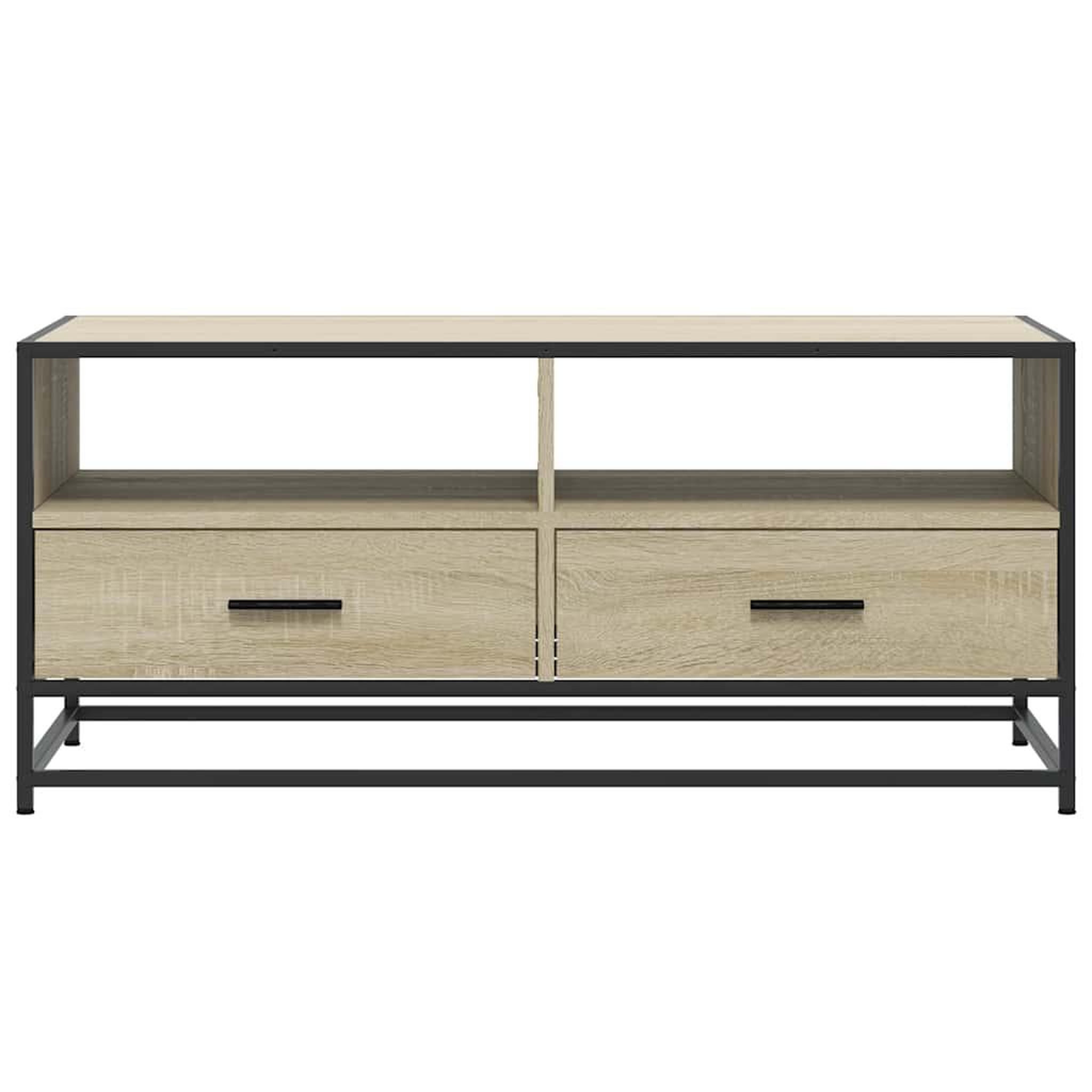 Voir la diapositive 5 : VIDAXL Table basse chene sonoma 100x50x45cm bois d'ingenierie et metal
