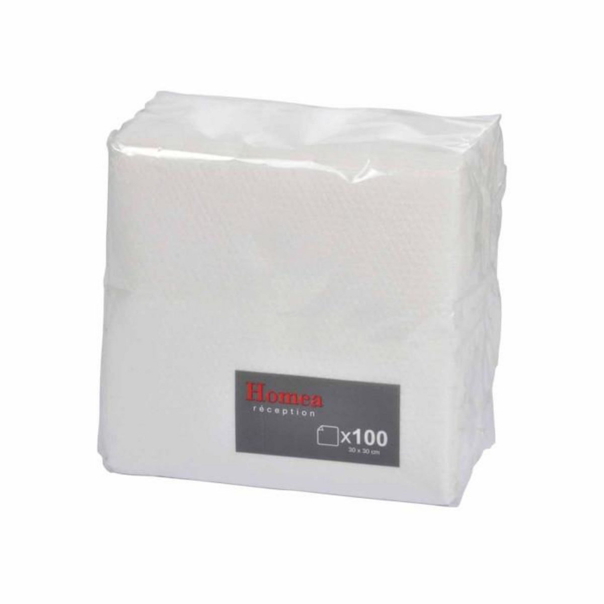 Paris Prix Lot de 100 Serviettes en Papier  Baina  30x30cm Blanc