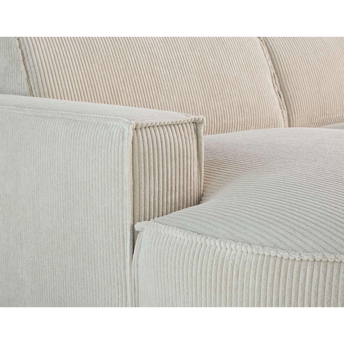 LISA DESIGN Spiaggia - canapé d'angle gauche - 5 places - en velours côtelé