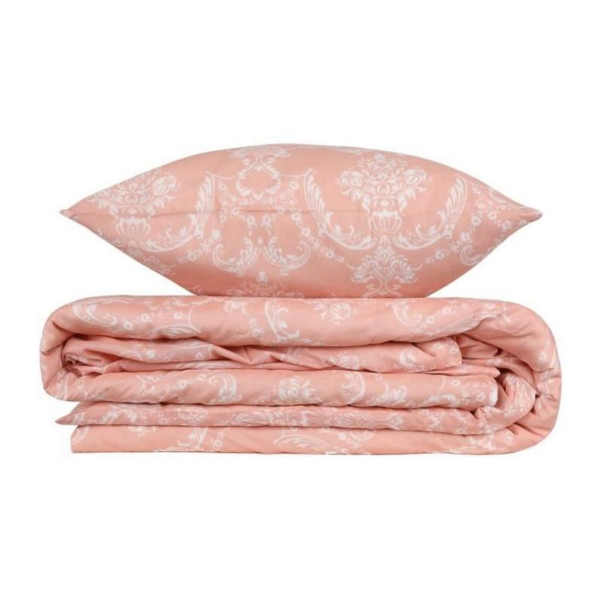 GENERIQUE Parure de lit - 1 housse de couette 220 x 240 cm + 2 taies d'oreiller 60 x 60 cm - 65% coton, 35% polyester - Poudre