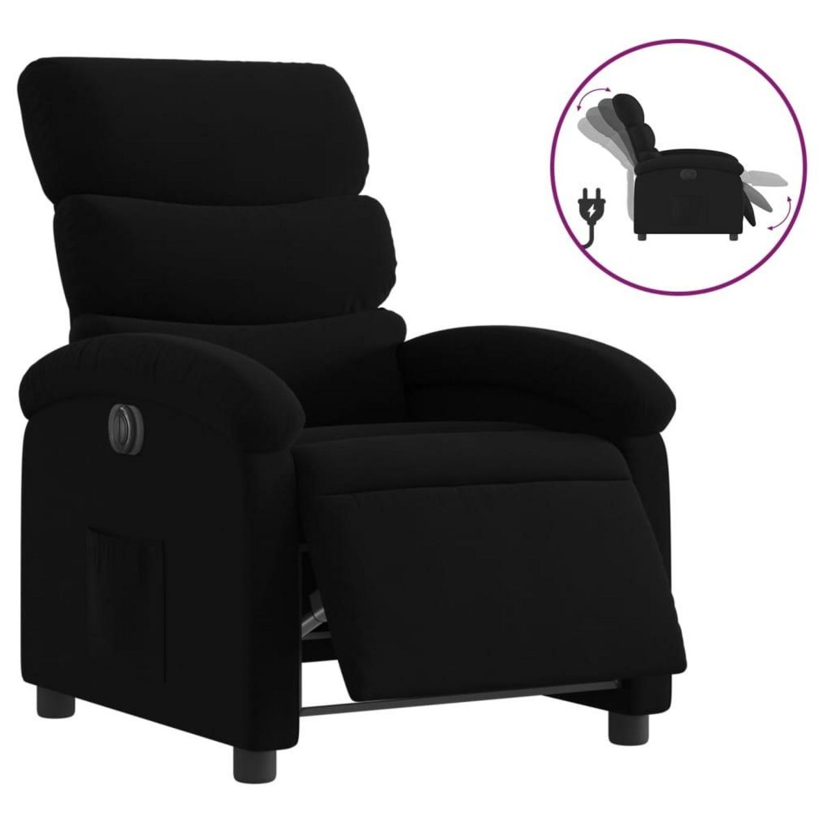 VIDAXL Fauteuil inclinable electrique Noir Tissu