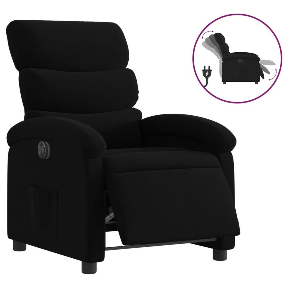 VIDAXL Fauteuil inclinable electrique Noir Tissu