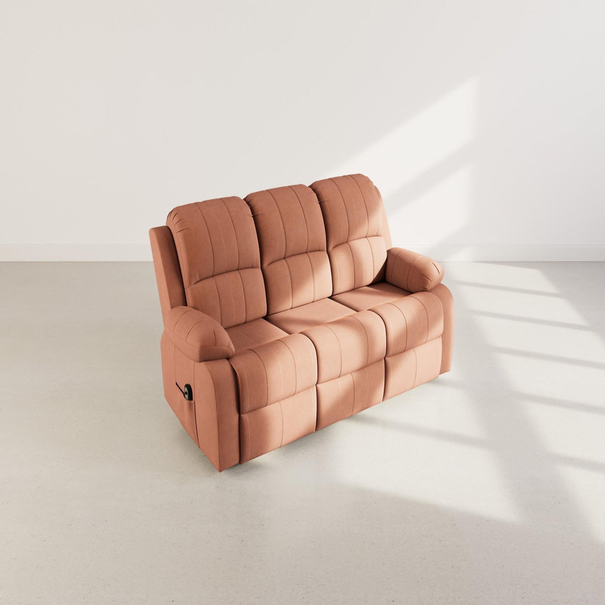 BEST MOBILIER Armand - canapé 3 places relax électrique en velours côtelé