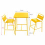 Voir la diapositive 3 : CONCEPT USINE Ensemble table de bar et 2 chaises hautes d'extérieur jaune BERGAME