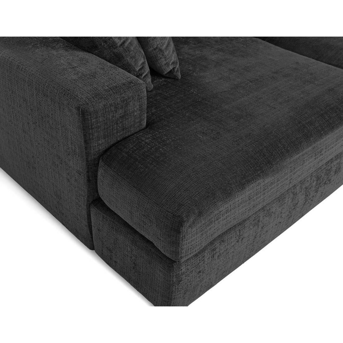 LISA DESIGN Collins - canapé droit 4 places avec double méridienne - assise profonde - en velours texturé