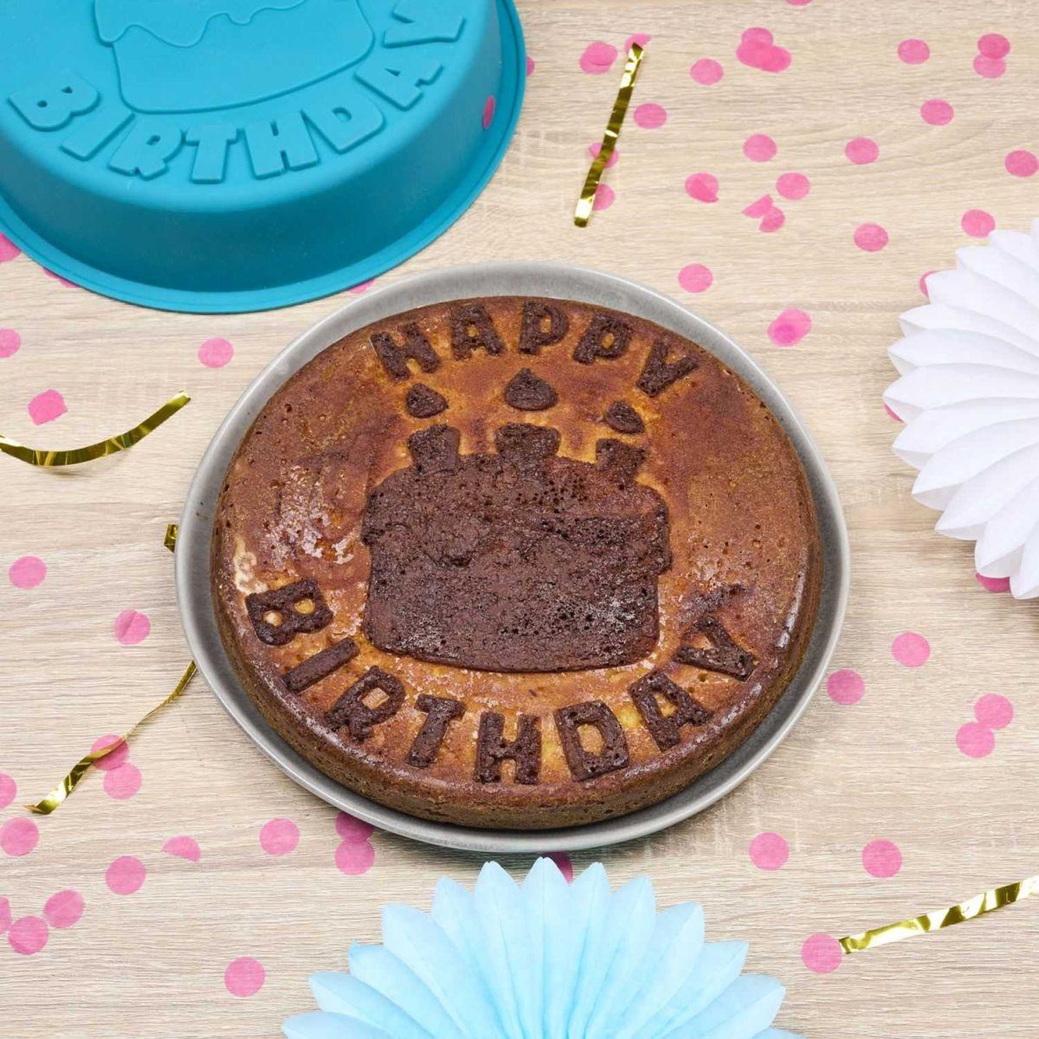 Voir la diapositive 3 : Lily Cook Moule à gâteau en silicone  anniversaire  24cm bleu