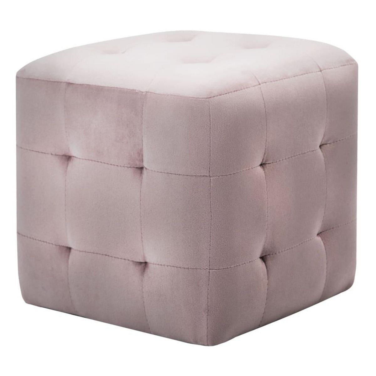 VIDAXL Tables de chevet 2 pcs Rose 30x30x30 cm Tissu velours