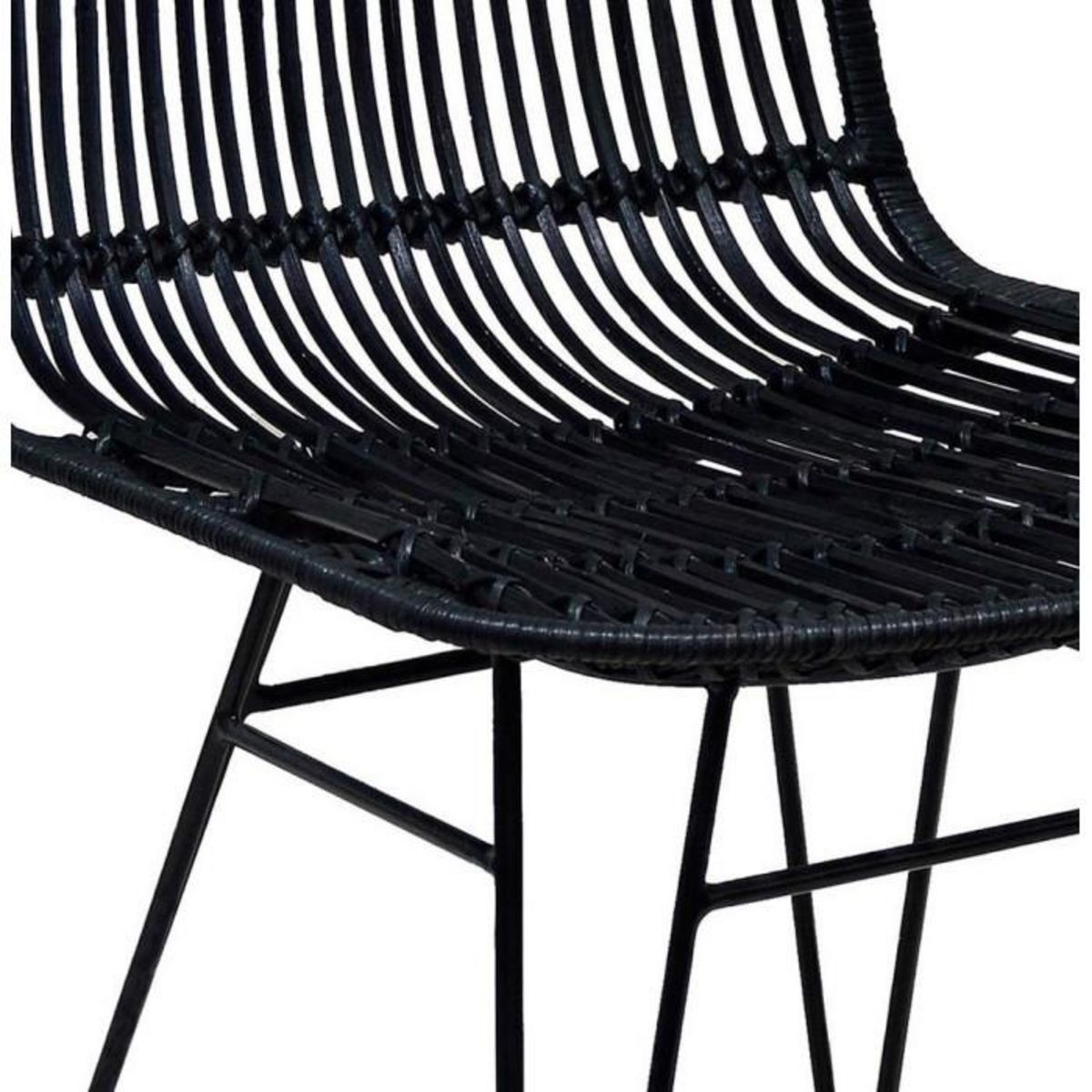 Paris Prix Chaise Design en Rotin  Caracas  88cm Noir