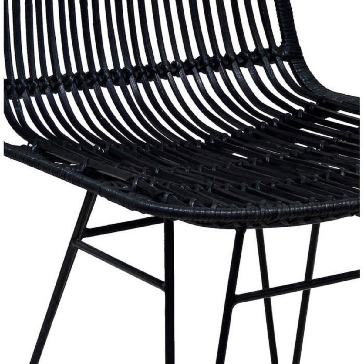 Paris Prix Chaise Design en Rotin  Caracas  88cm Noir