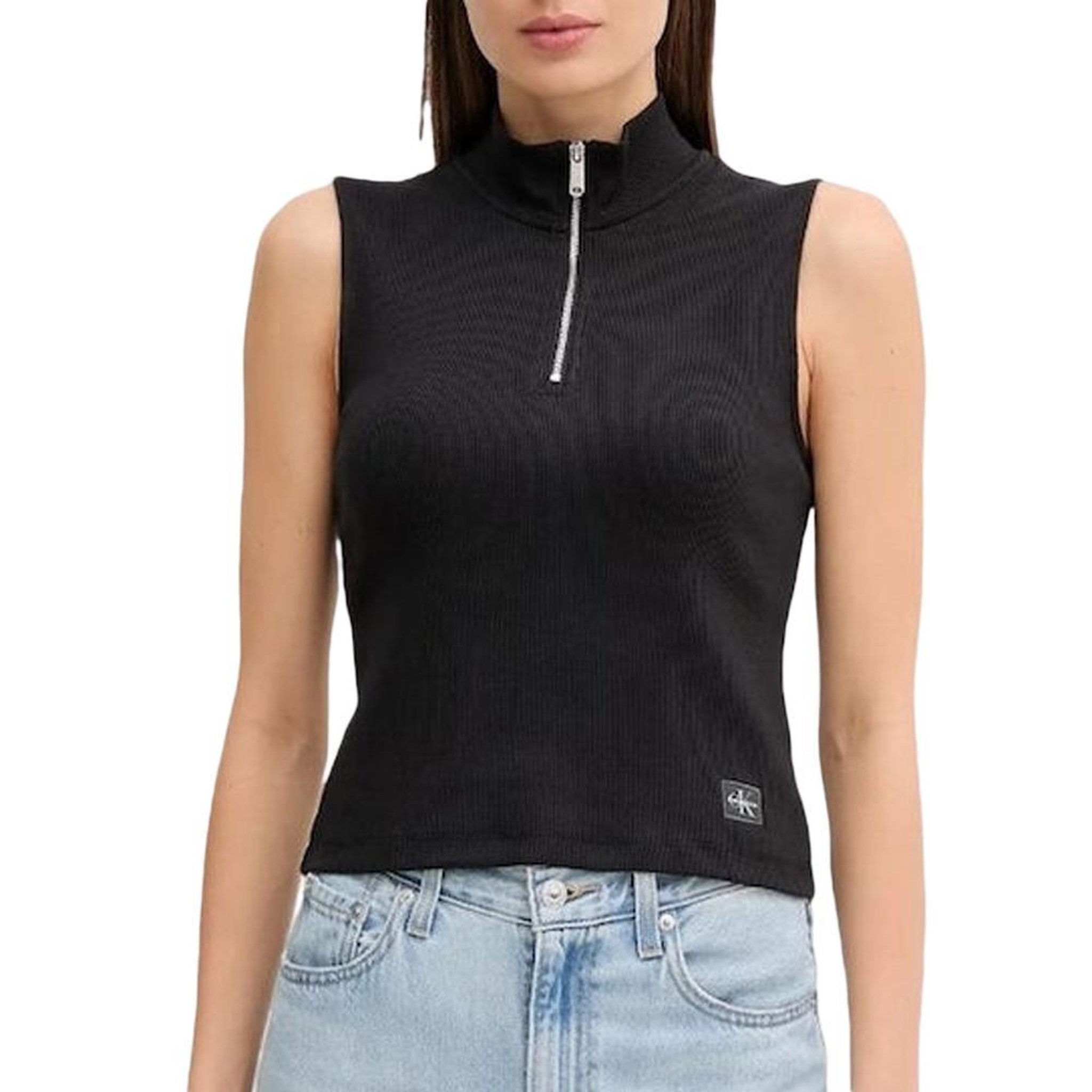CALVIN KLEIN JEANS Top Noir Femme Calvin Klein Jeans A- Woven. Coloris disponibles : Noir
