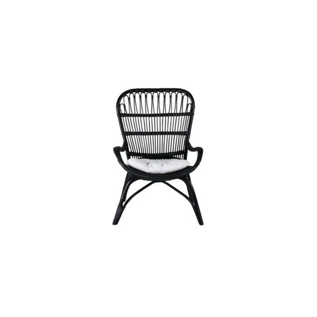 Paris Prix Fauteuil de Jardin en Rotin  Ella  131cm Noir