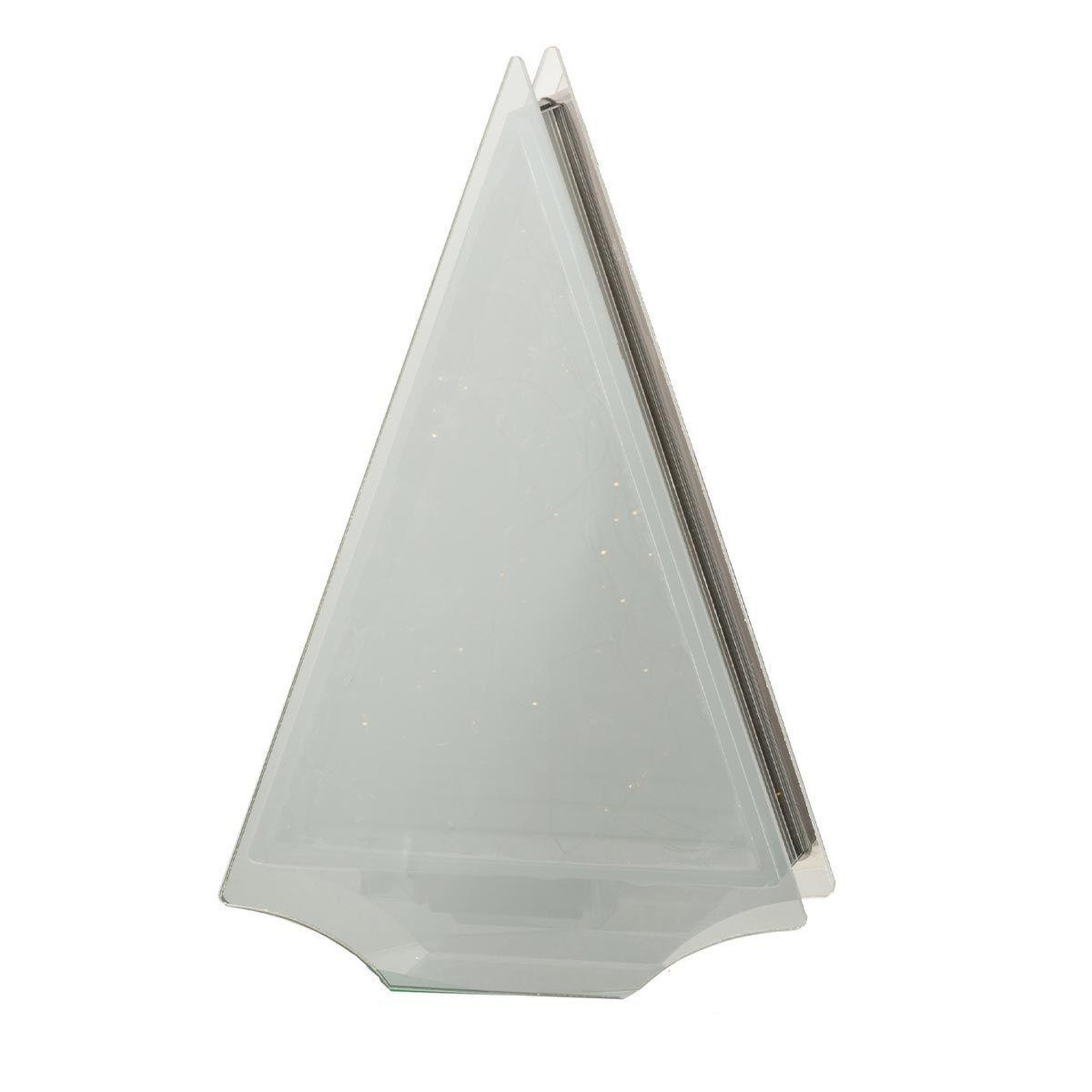 Voir la diapositive 1 : J-LINE Décoration lumineuse led  triangle  25cm gris & or