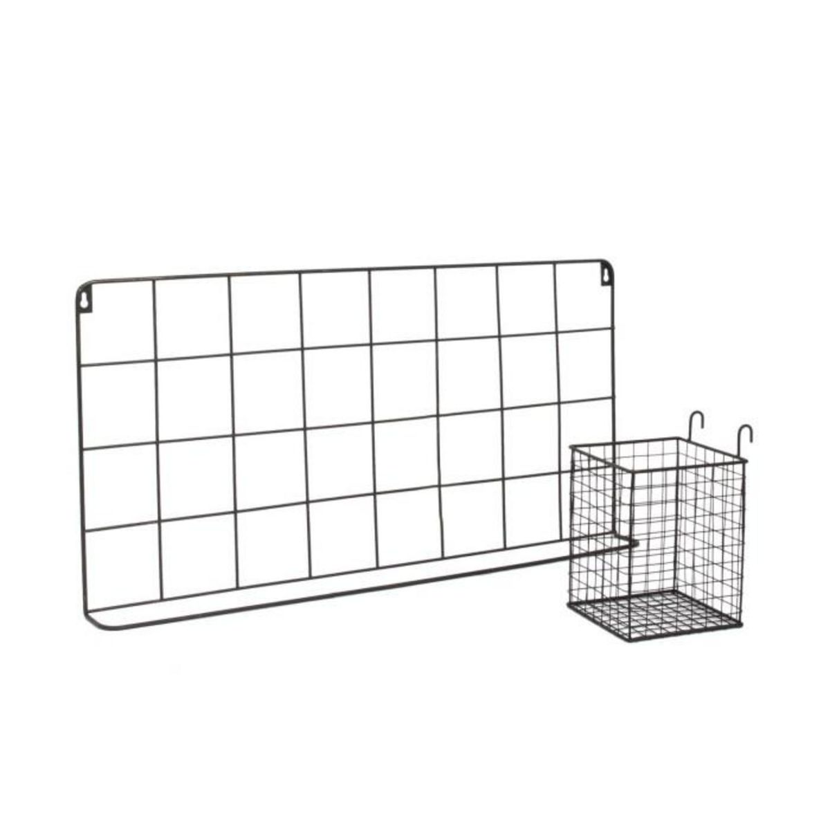 Paris Prix Support Mural 5 Crochets Design  Filaire  60cm Noir